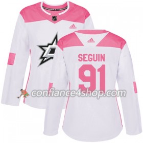 Adidas Maillot de Hockey Dallas Stars Tyler Seguin 91 2017-2018 Blanc Rose Fashion Authentic - Femme